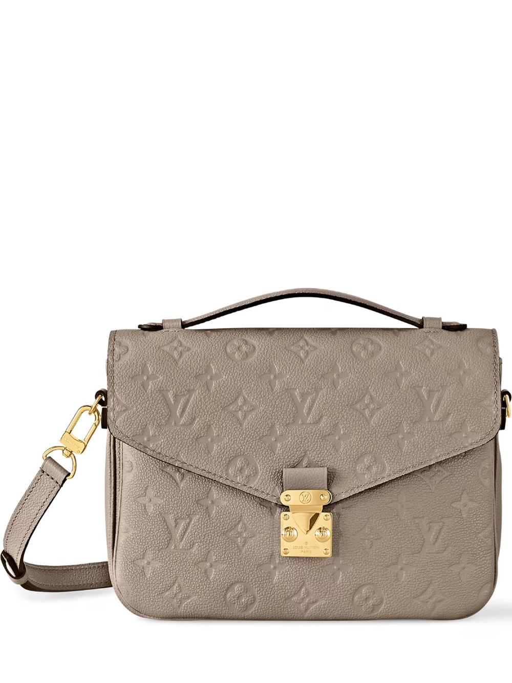 Louis Vuitton Taupe Monogram Empreinte Leather Satchel with Gold Hardware